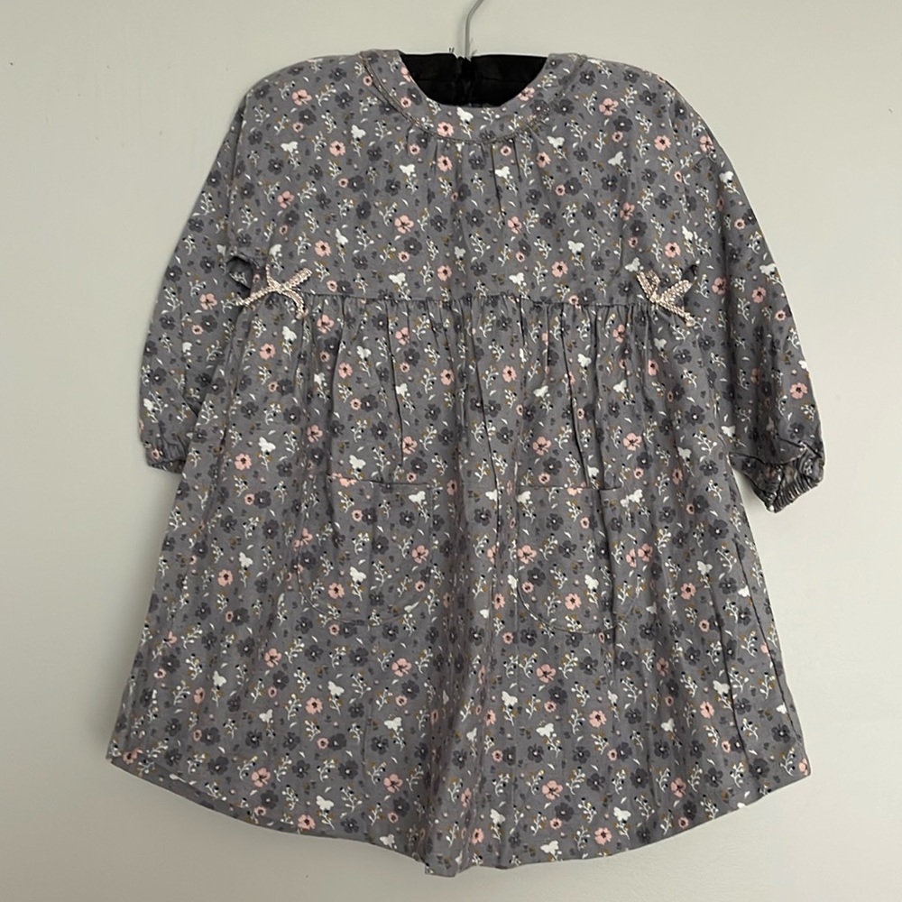 NWT Minkmui Kids Floral Print Longsleeve Dress Size 4-5